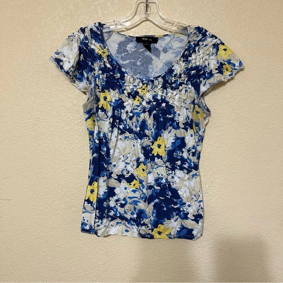 Style&Co Shirt Floral short sleeve top size Small - Picture 1 of 6